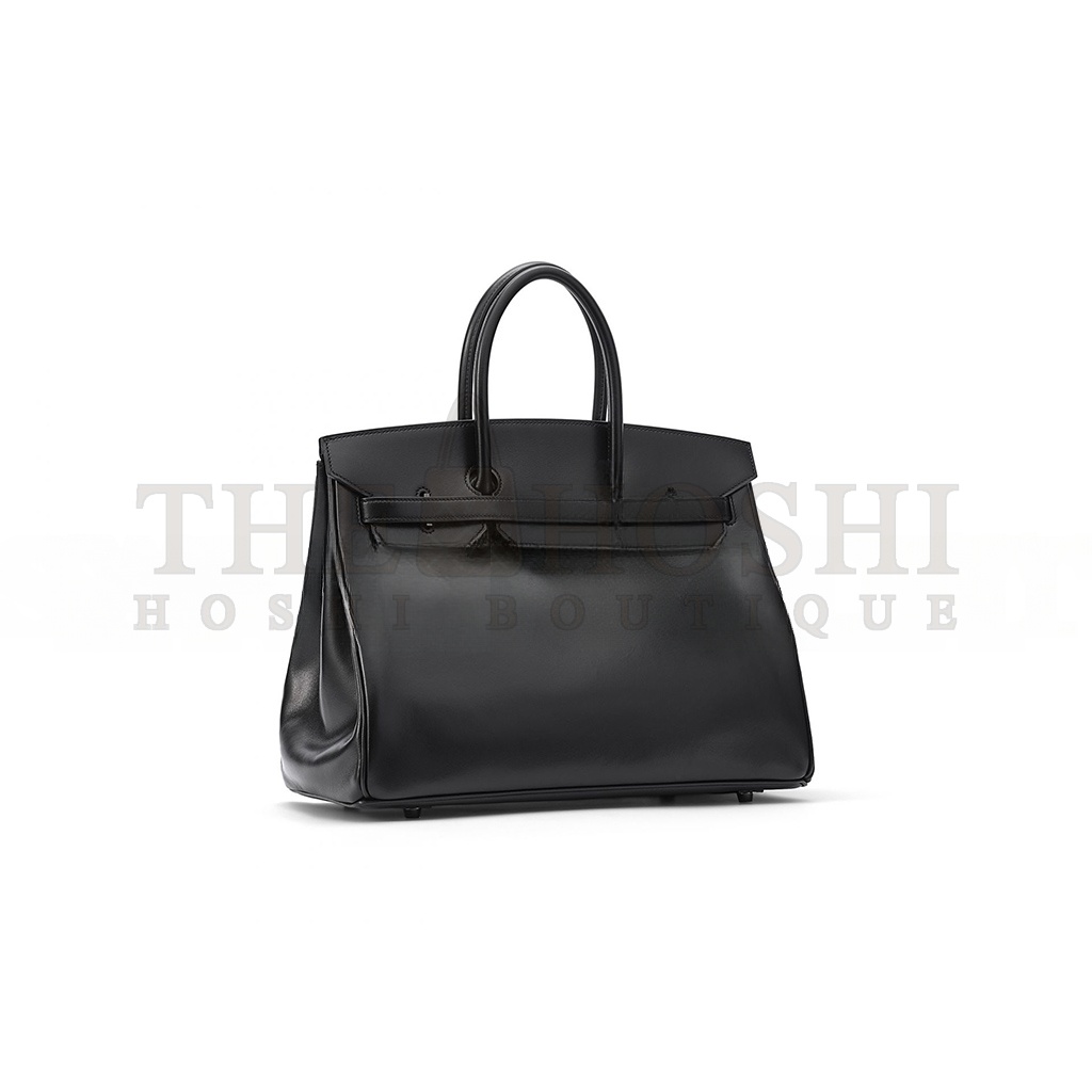 H**me5 BIRKIN 35 BOX LEATHER BLACK BAG H028698CK89 (35*25*18cm) Master Quality